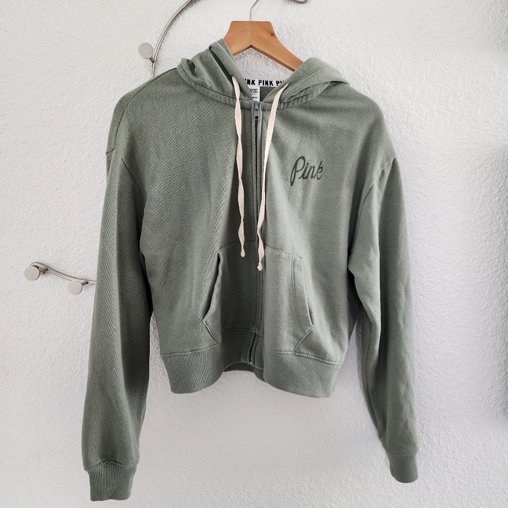 Victoria Secret PINK Cropped Zip Up Hoodie